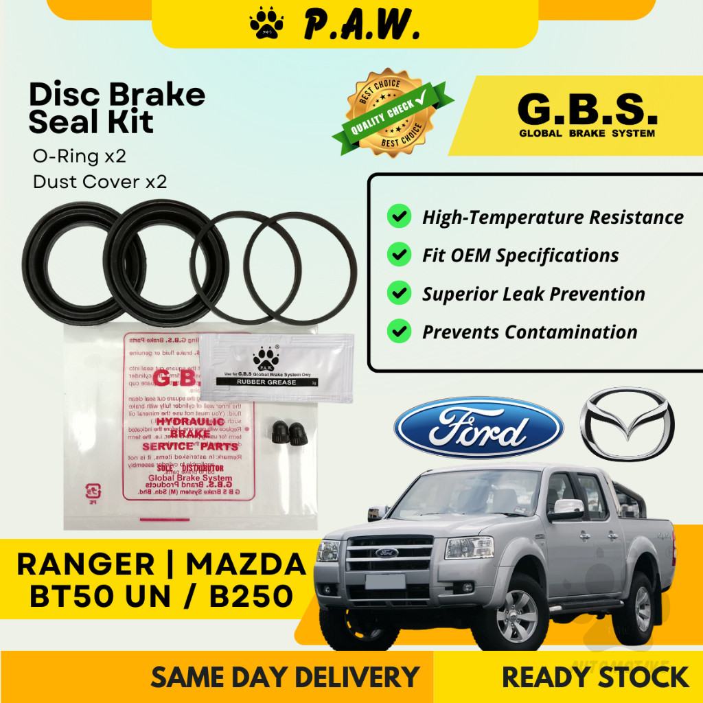 GBS Disc Brake Seal Kit For Mazda BT50 UN 2WD 2.5/3.0 2006-2011, B2500 1999 (Front) (Half Set)