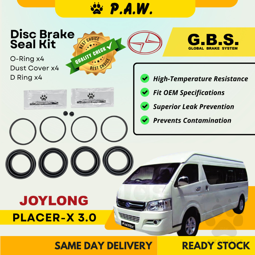 GBS Disc Brake Seal Kit For MIX JOY LONG PLACER-X 3.0 (Front) (Half Set)