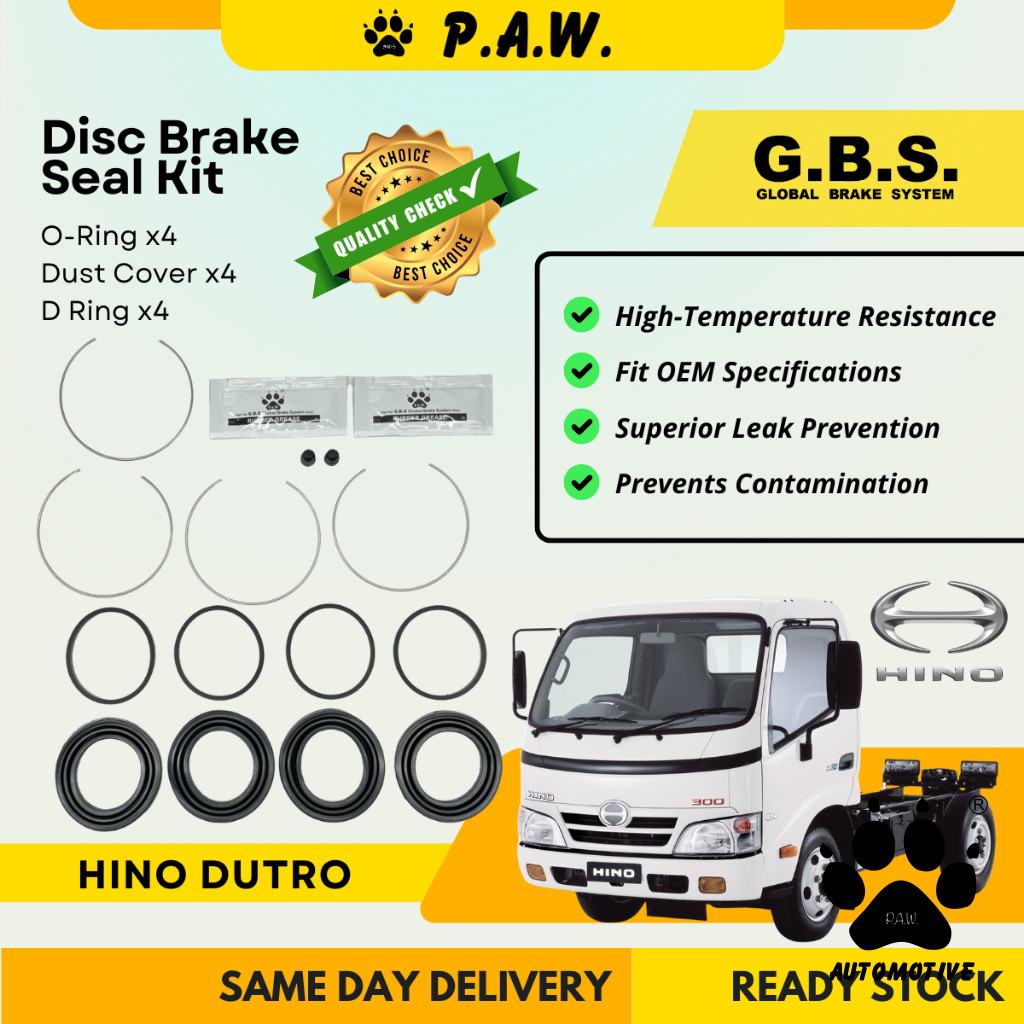 GBS Disc Brake Seal Kit For HINO DUTRO (Front) (Half Set)