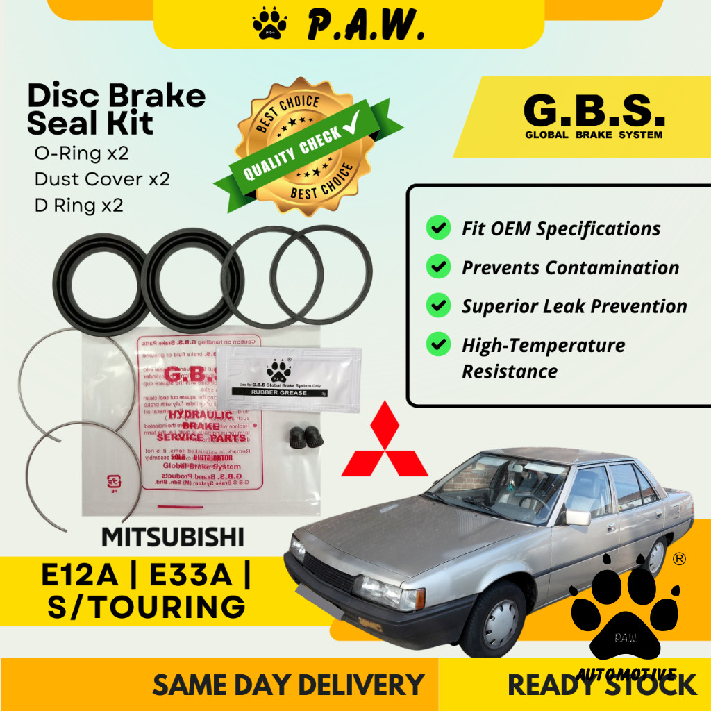 GBS Disc Brake Seal Kit For MITSUBISHI E12A,E33A,S/TOURING (Front) (Half Set)