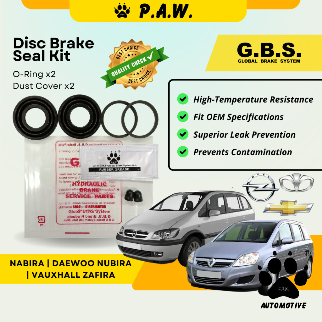 GBS Disc Brake Seal Kit For CHEVROLET NABIRA,DAEWOO NUBIRA,VAUXHALL ZAFIRA (Rear) (Half Set)