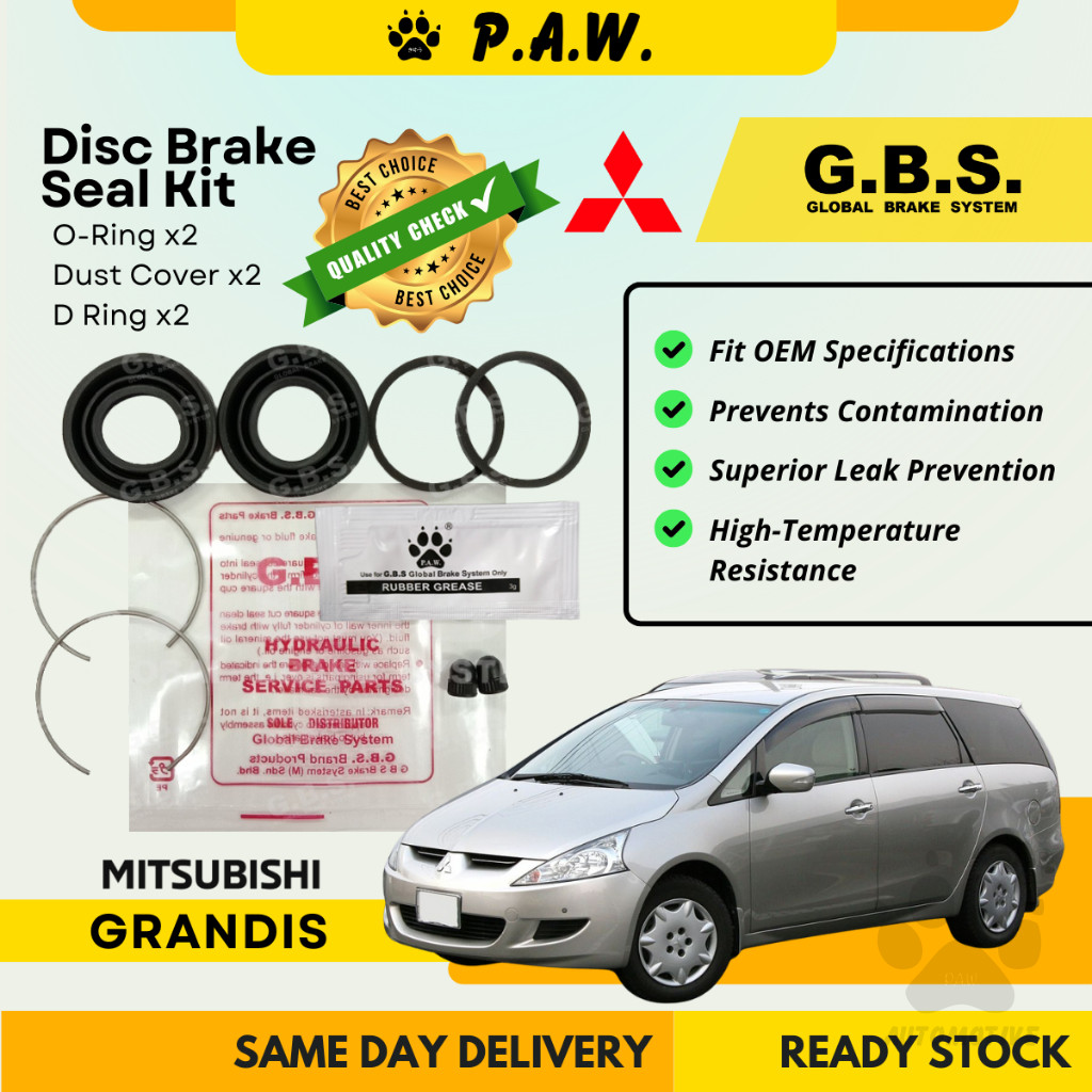 GBS Disc Brake Seal Kit For MITSUBISHI GRANDIS (Rear) (Half Set)