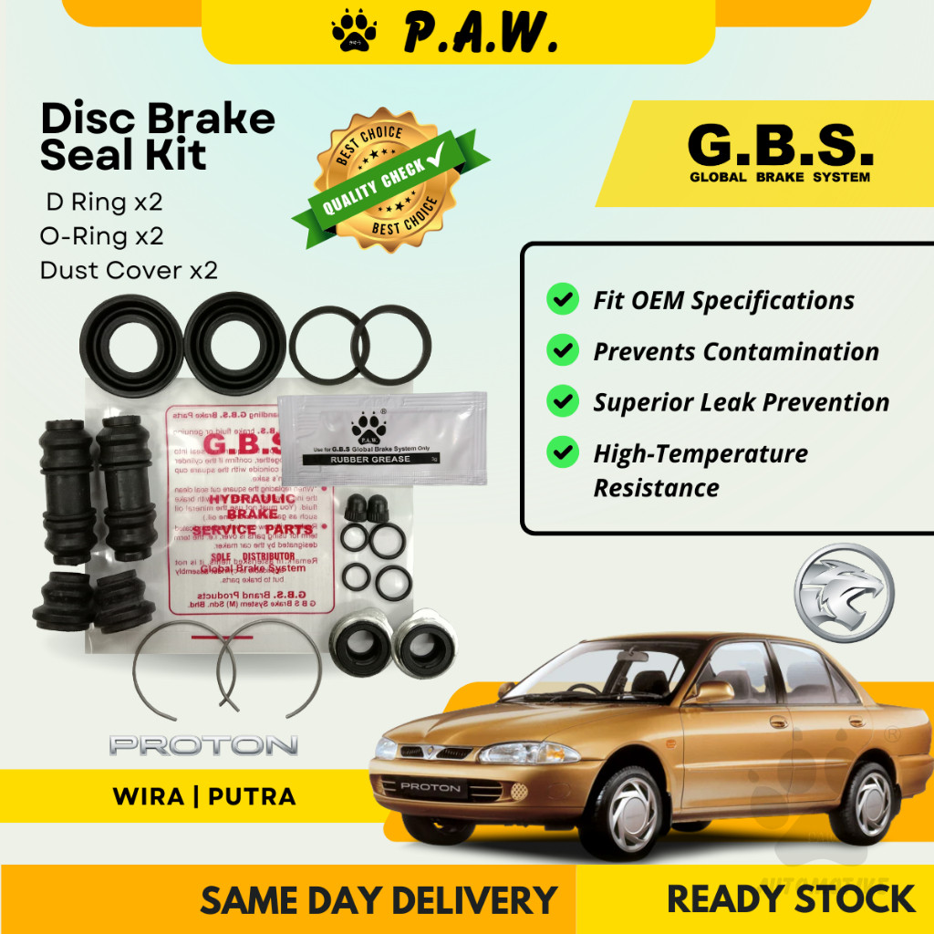 GBS Disc Brake Seal Kit For PROTON WIRA 1.6 1.8 PUTRA (Rear) (Half Set)