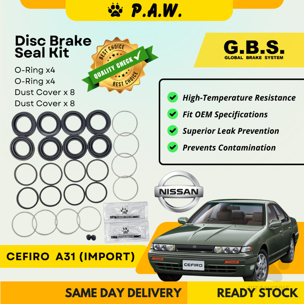 GBS Disc Brake Seal Kit For NISSAN A31 CEFIRO (IMP) (Rear) (Half Set)
