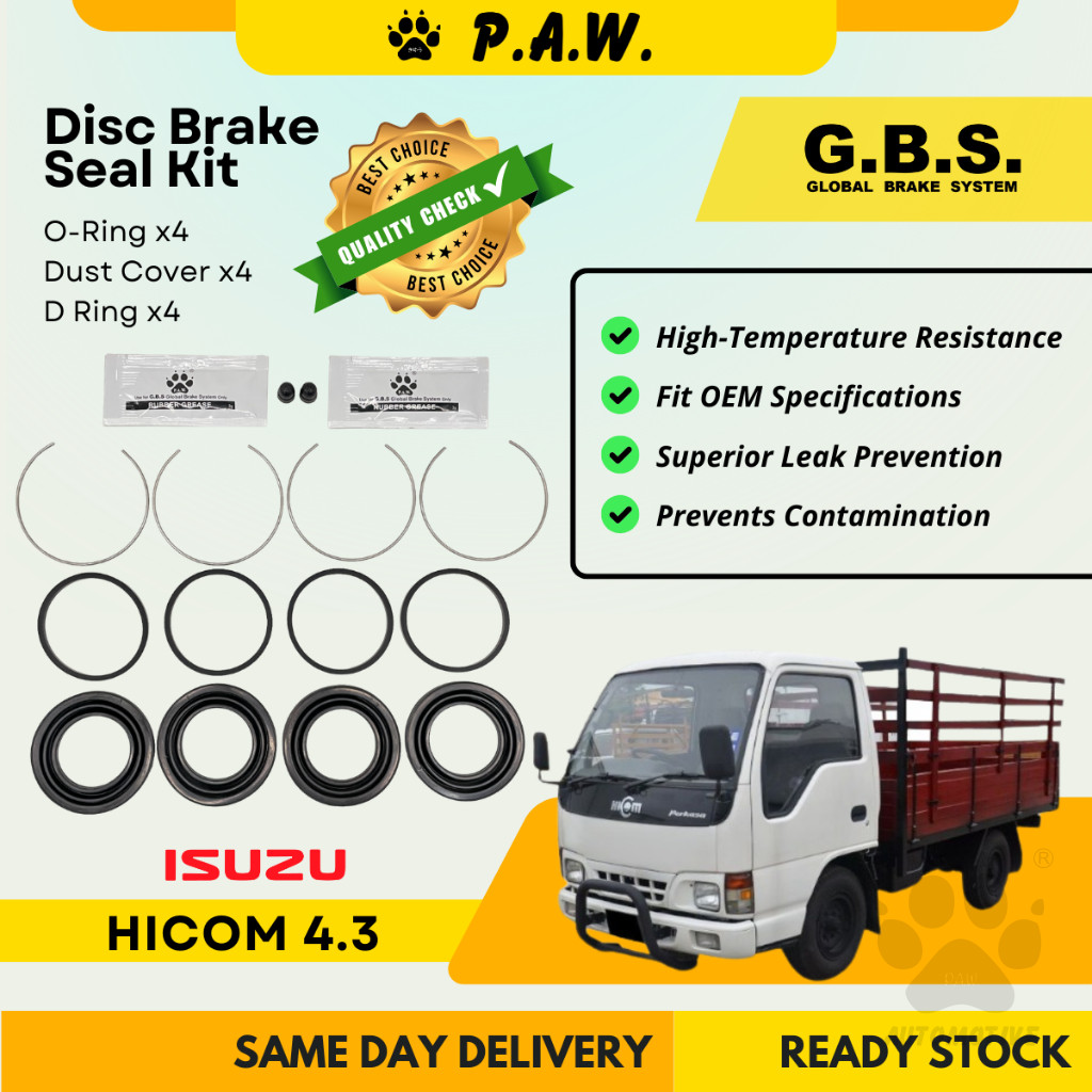 GBS Disc Brake Seal Kit For ISUZU HICOM 4.3 (Front) (Half Set)