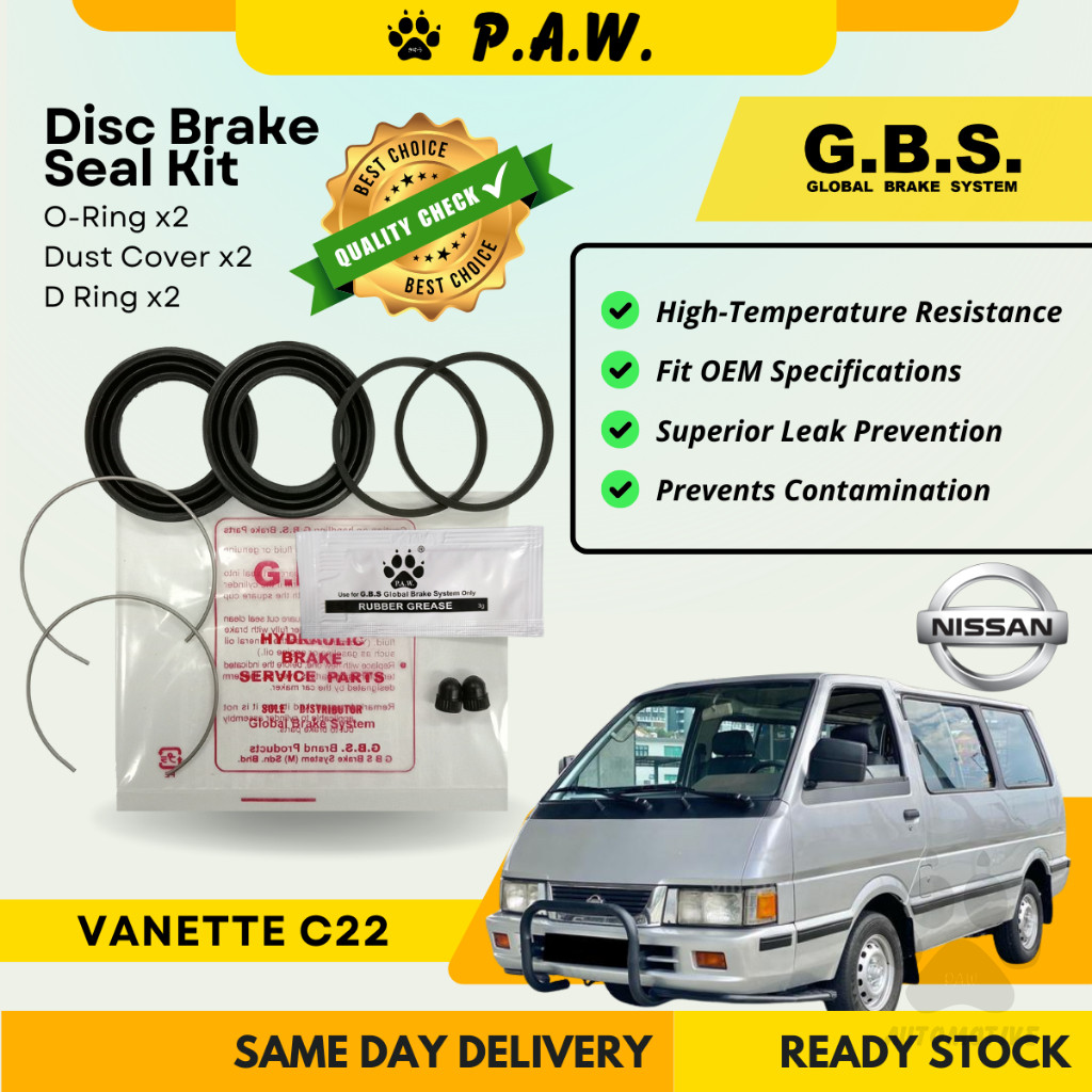 GBS Disc Brake Seal Kit For NISSAN C22 VANETTE (Front) (Half Set)