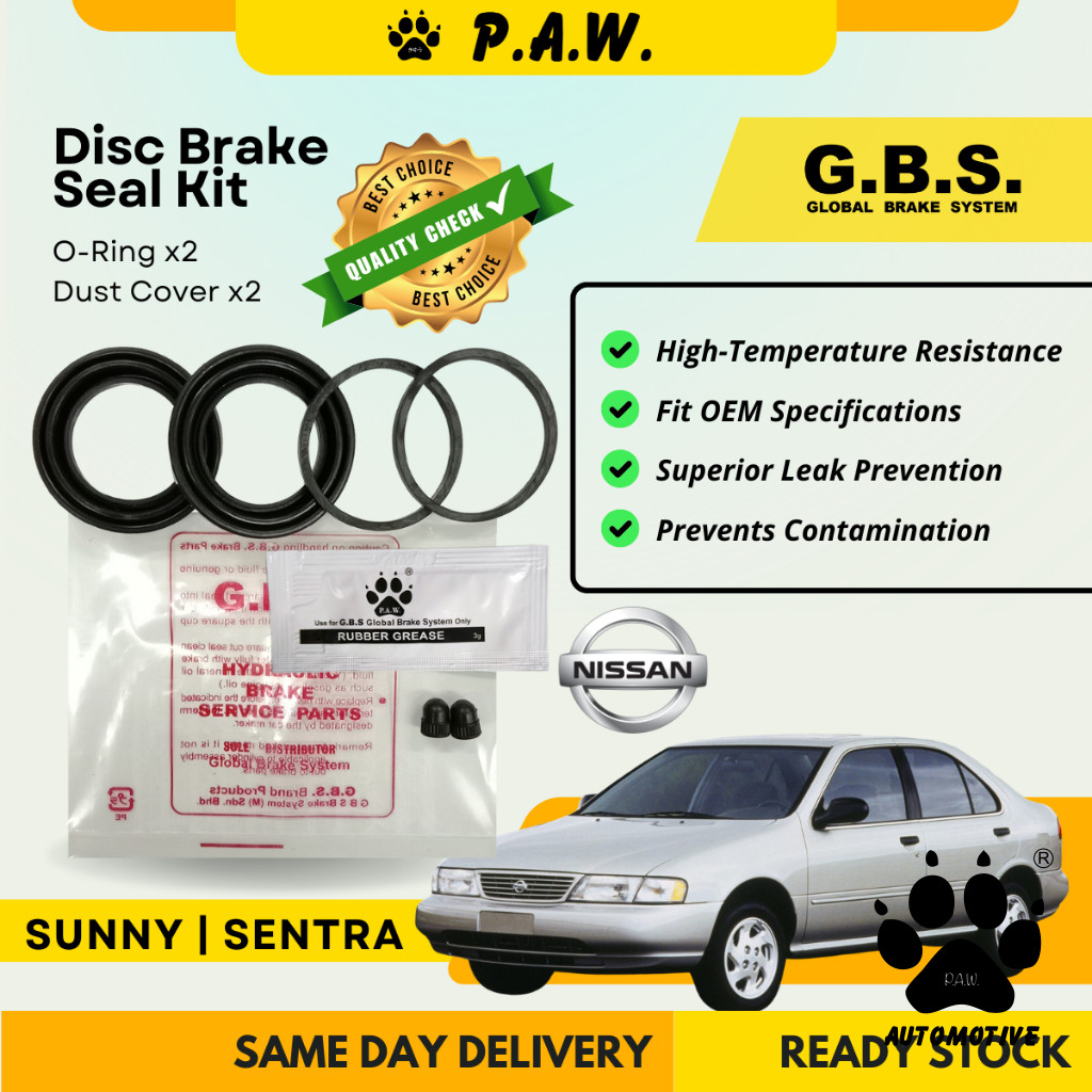 GBS Disc Brake Seal Kit For NISSAN SUNNY 130Y GL,SENTRA B13,SENTRA B14 (Front) (Half Set)