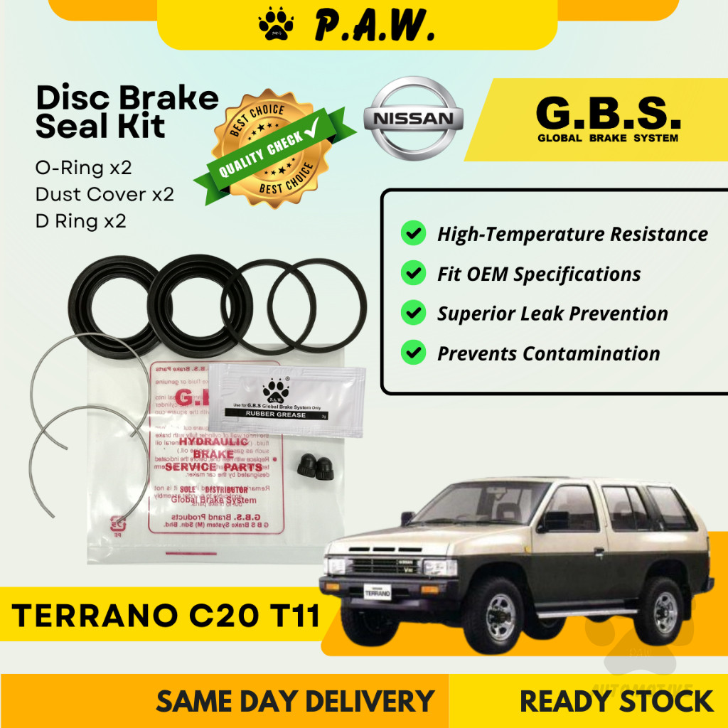 GBS Disc Brake Seal Kit For NISSAN C20 T11 TERRANO (Rear) (Half Set)