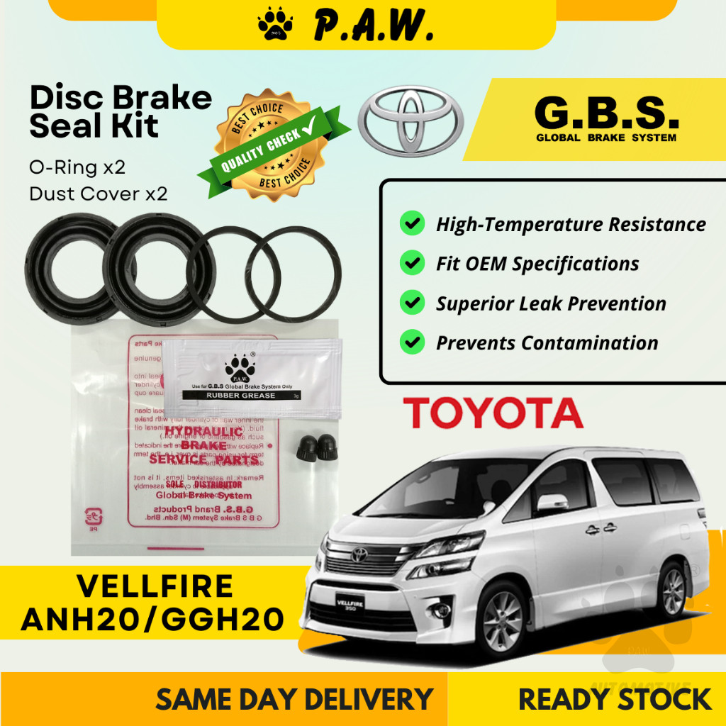 GBS Disc Brake Seal Kit For TOYOTA VELLFIRE ANH20 GGH20 (Rear) (Half Set)