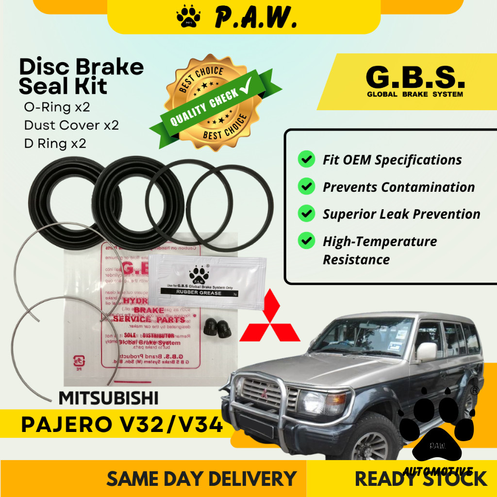 GBS Disc Brake Seal Kit For MITSUBISHI PAJERO V32 V34 (Front) (Half Set)