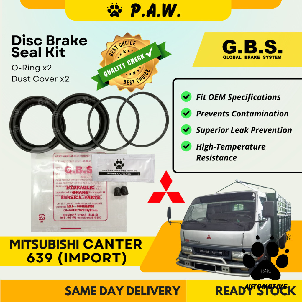 GBS Disc Brake Seal Kit For MITSUBISHI CANTER 639 IMP (Front) (Half Set)