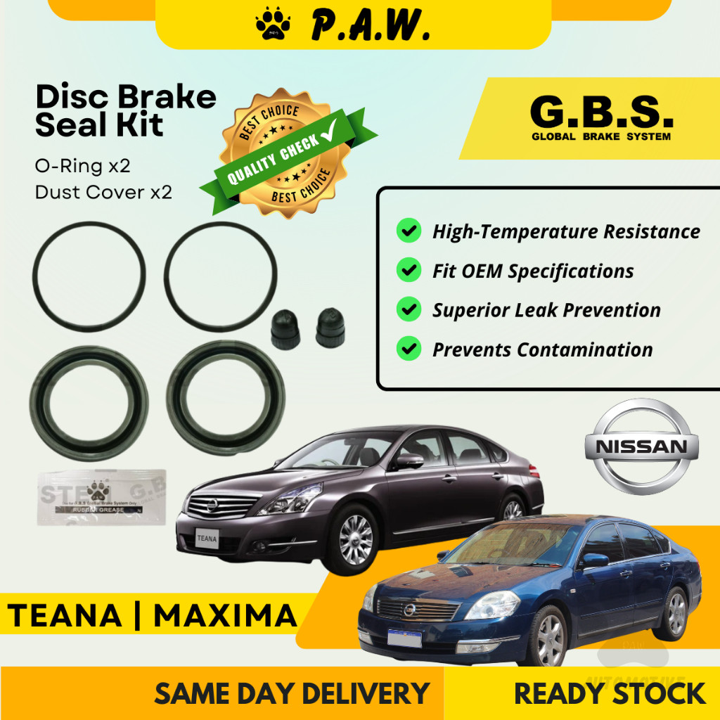 GBS Disc Brake Seal Kit For NISSAN TEANA MAXIMA J31, J32, L33 (Front) (Half Set)
