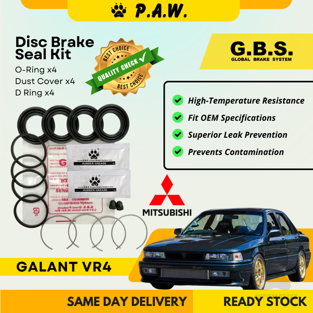 GBS Disc Brake Seal Kit For MITSUBISHI VR4 ( 2 Piston - 43mm) Front Half Set