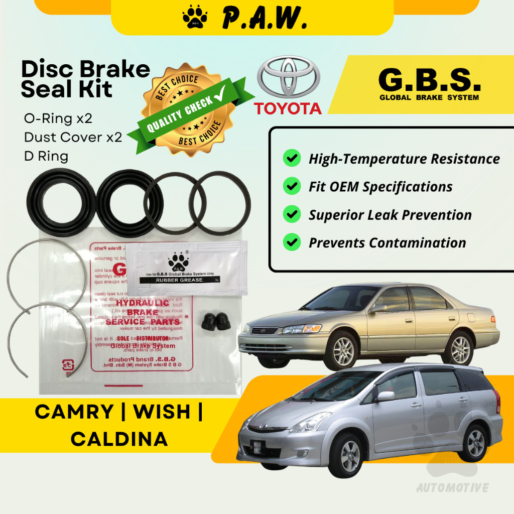 GBS Disc Brake Seal Kit For TOYOTA CAMRY ACV30,WISH 1.8 2.0,ALPHARD (Rear) (Half Set)