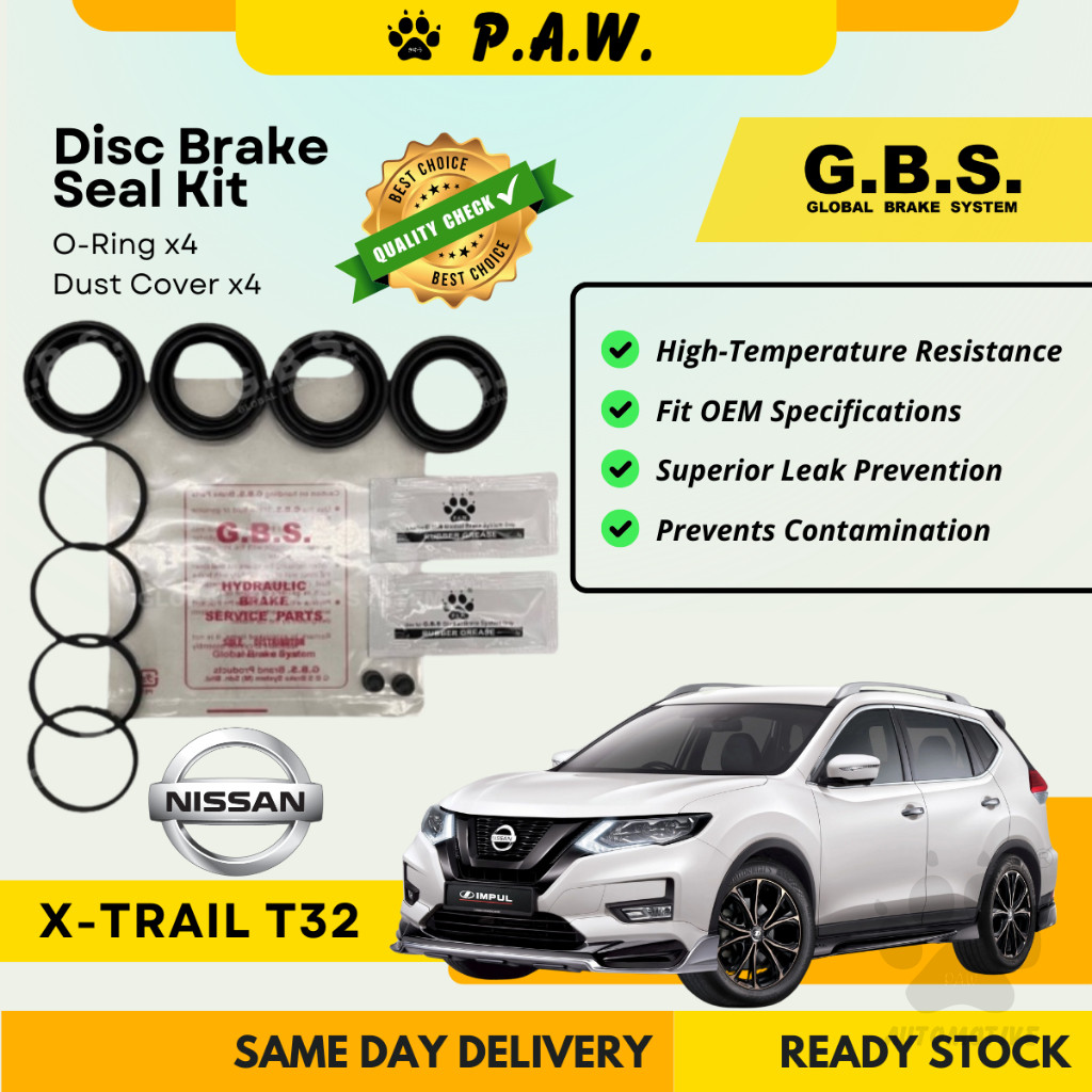 GBS Disc Brake Seal Kit For NISSAN X-TRAIL T32 (Front) (Half Set)