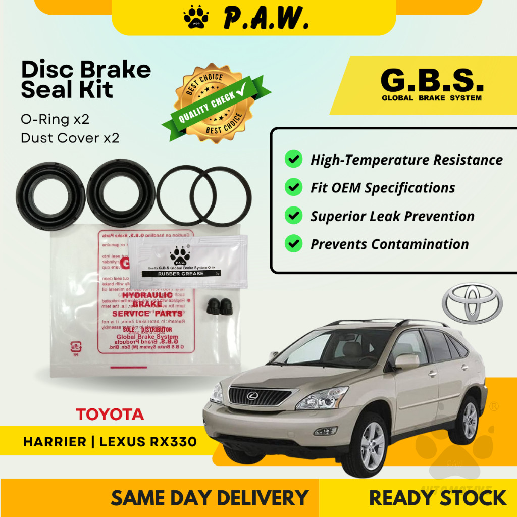 GBS Disc Brake Seal Kit For Toyota Harrier ACU30/ MCU30, Lexus RX330, RX350 (43mm) (Rear) (Half Set)