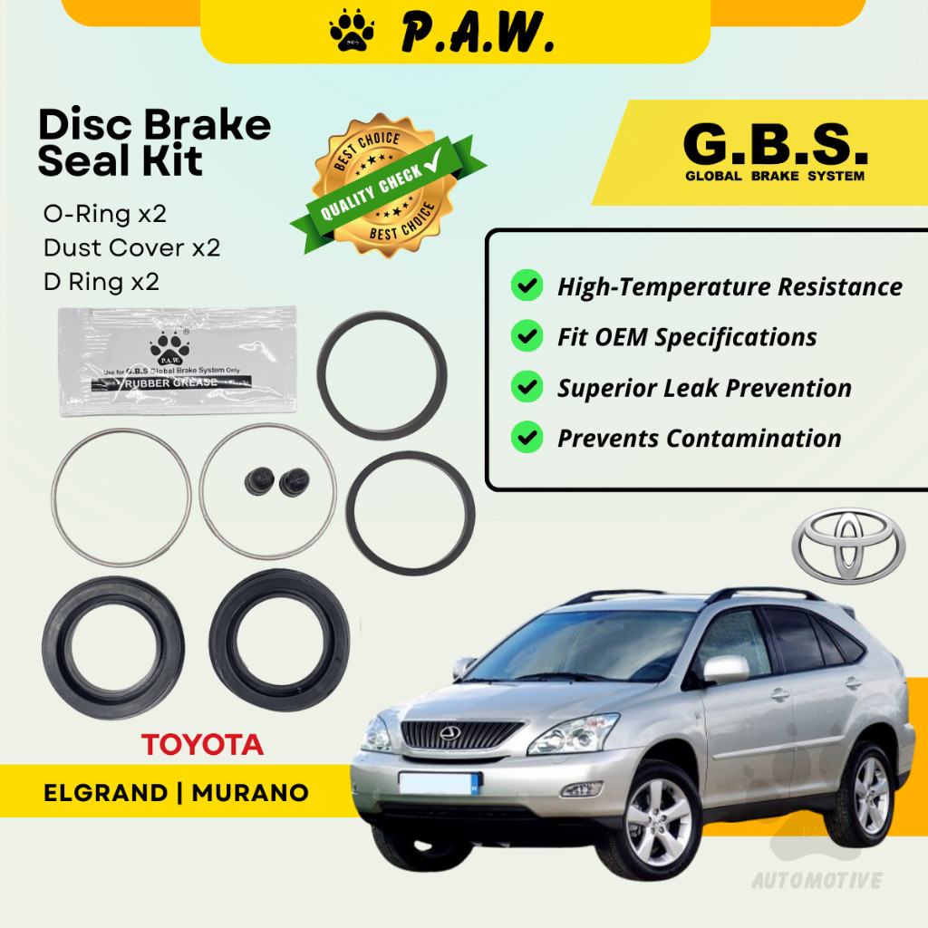 GBS Disc Brake Seal Kit For TOYOTA HARRIER 2.4 3.0 MCU10 (Rear) (Half Set)