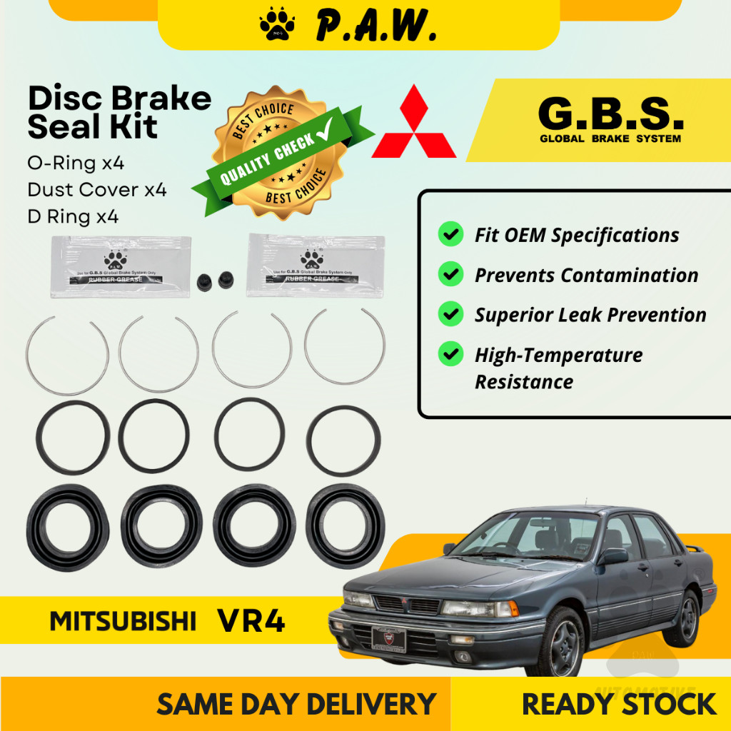GBS Disc Brake Seal Kit For MITSUBISHI VR4 (2 Piston - 41MM) (Front) (Half Set)