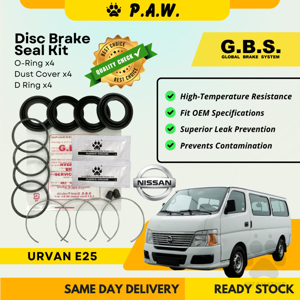 GBS Disc Brake Seal Kit For NISSAN URVAN E25 (Front) (Half Set)