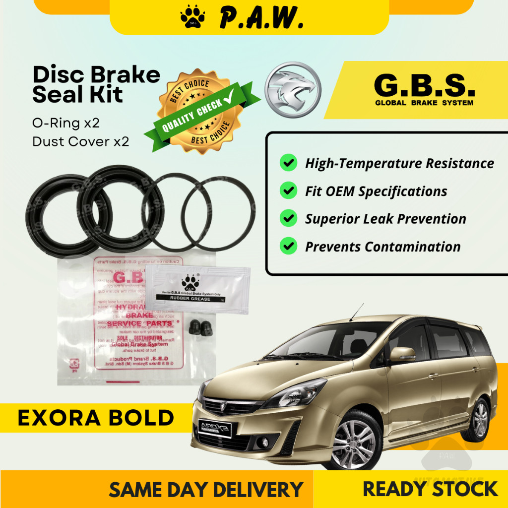 GBS Disc Brake Seal Kit For PROTON EXORA BOLD (Front) (Half Set)