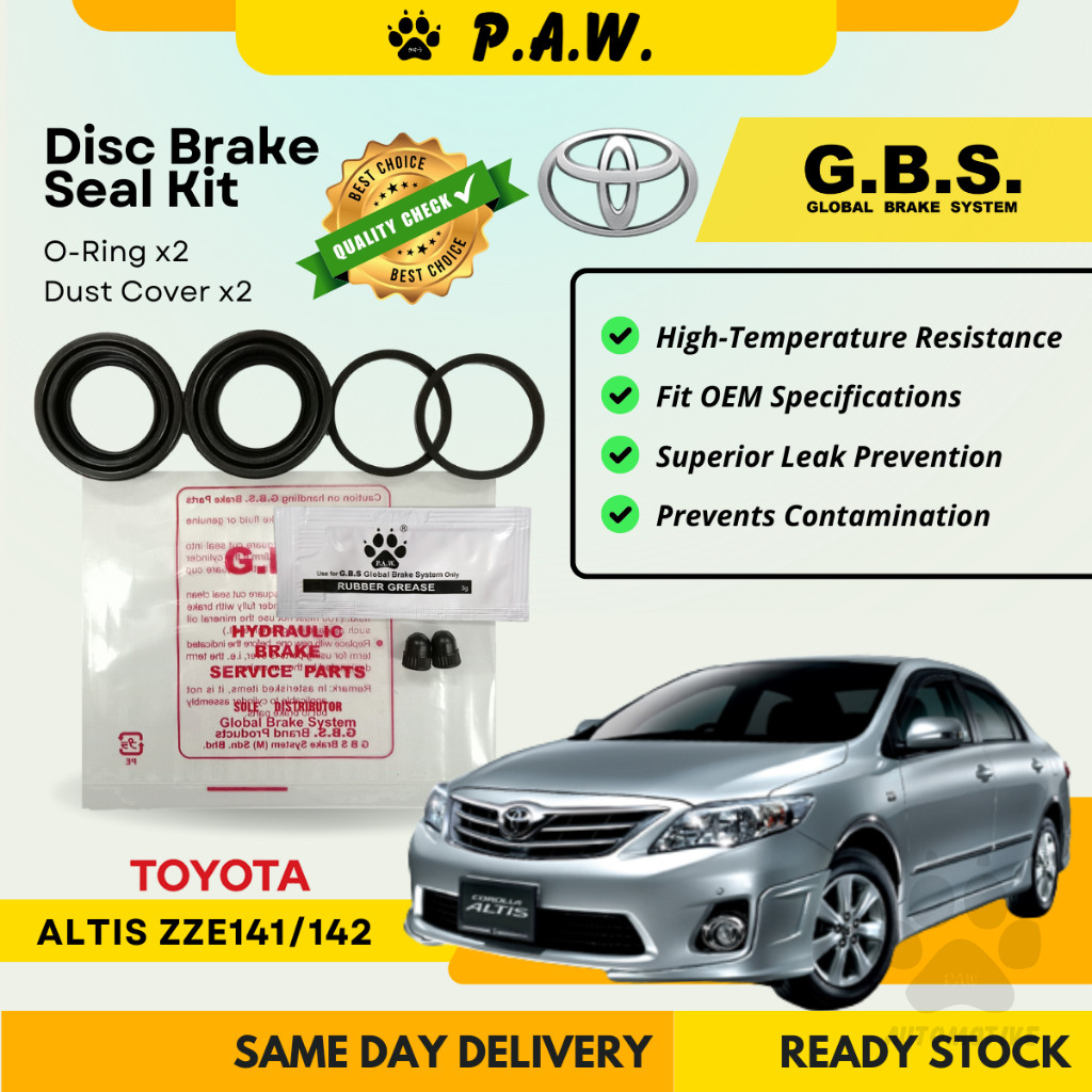 GBS Disc Brake Seal Kit For TOYOTA ALTIS ZZE141/142 (Rear) (Half Set)