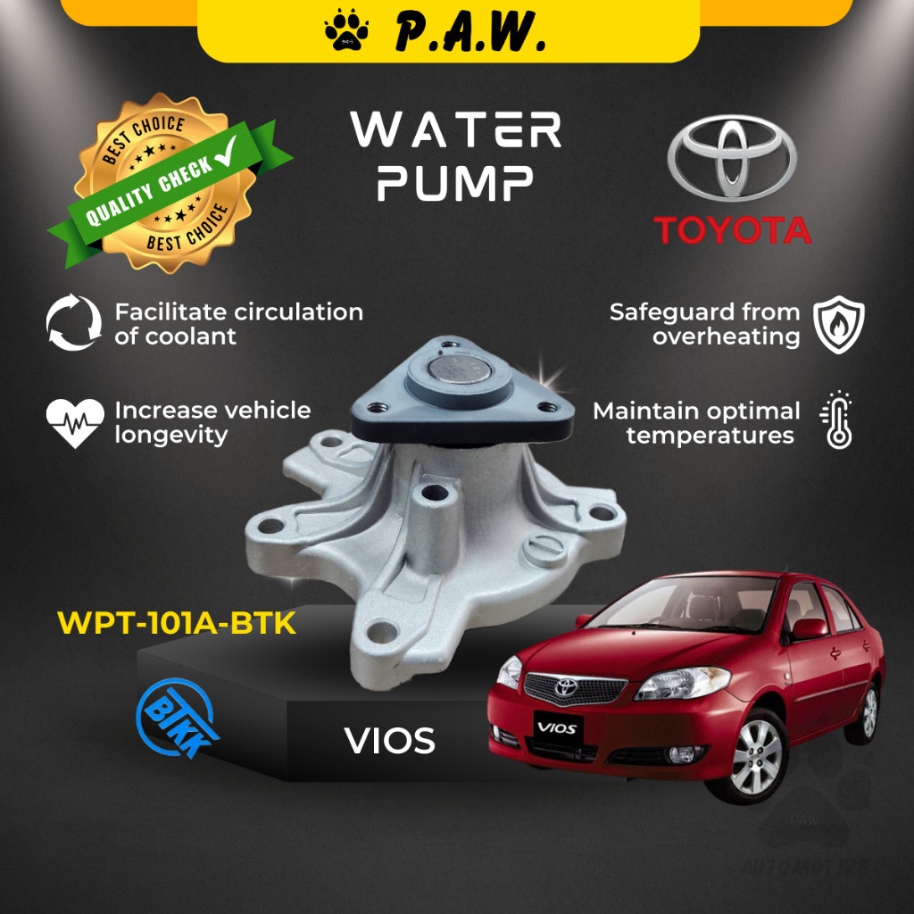 Toyota Vios 1.5 NCP42 NCP93 NCP150 2002-2015 BTKK Water Pump 101A