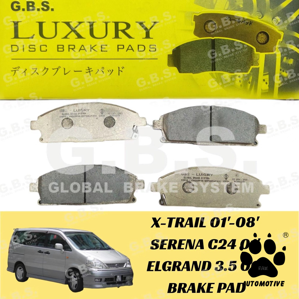 LUXURY BRAKE PAD FRONT : X-TRAIL 01'-08' SERENA C24 01' ELGRAND 3.5 06' B/PAD