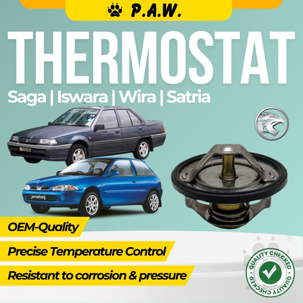 Thermostat for Proton Saga 12V, Saga Iswara, Wira 1.3/1.5, Satria 82°C (With O ring)