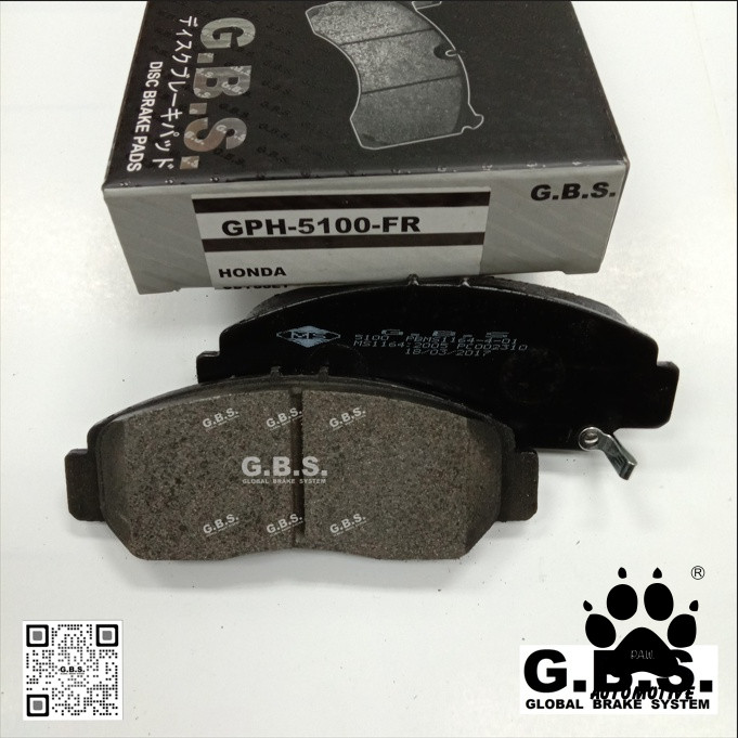 BRAKE PAD (GBS) FRONT : HONDA SDA RN6 CL7 CL9 1902'-1908' ODYSSEY 1903' (T-17.3MM) B/PAD *S* (GOT HOLE) (CLASSIC)