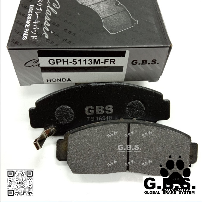 Second image of BRAKE PAD (GBS) FRONT : HONDA CIVIC SNA FD1 FD2 1906' TAO STREAM S7A 1900' ODYSSEY 1903' RB1 RB3 RN6 (T-15.5MM) B/PAD
