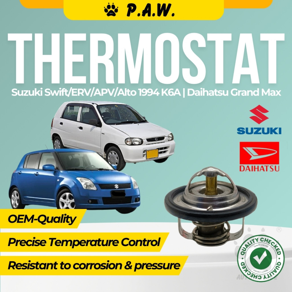 Thermostat for Suzuki Swift, ERV, APV, Alto 1994 K6A & Daihatsu Grand Max 82°C (With Oring)