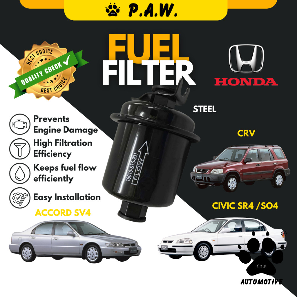 FUEL FILTER (DUNFIL-STEEL):- HONDA CRV, CIVIC SR4, ACCORD SV4, CIVIC SO4, CRV S10