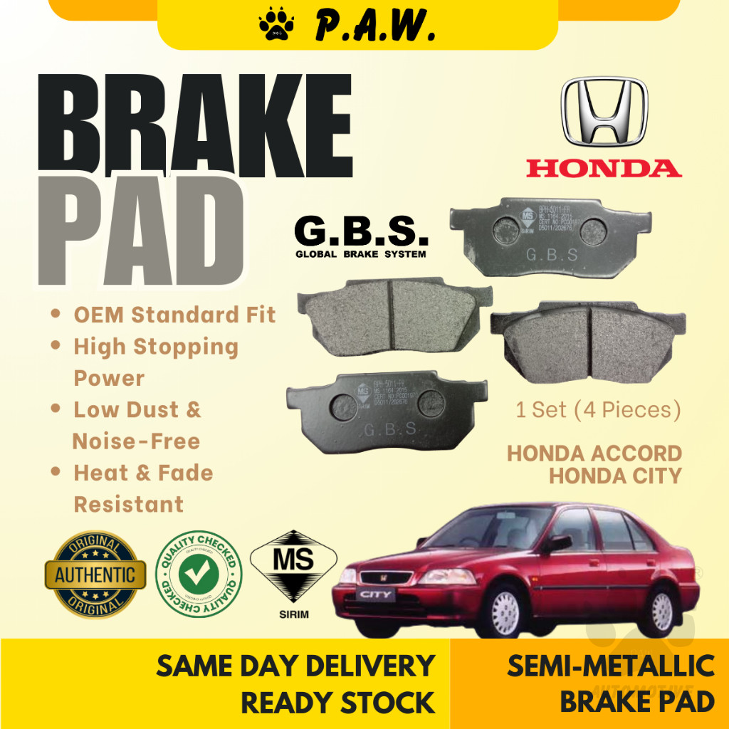 HONDA Accord SA5 SA6Y SA6 City SX8 SH4 GBS Classic Front Brake Pad