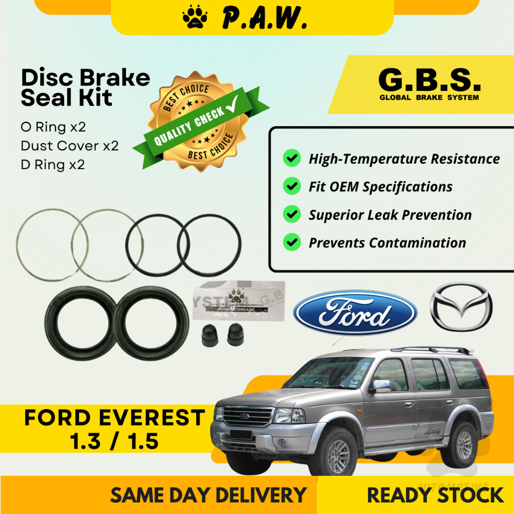 GBS Disc Brake Seal Kit For MAZDA FORD EVEREST DW DW3W DW5W 1.3 1.5  (Front) (Half Set)