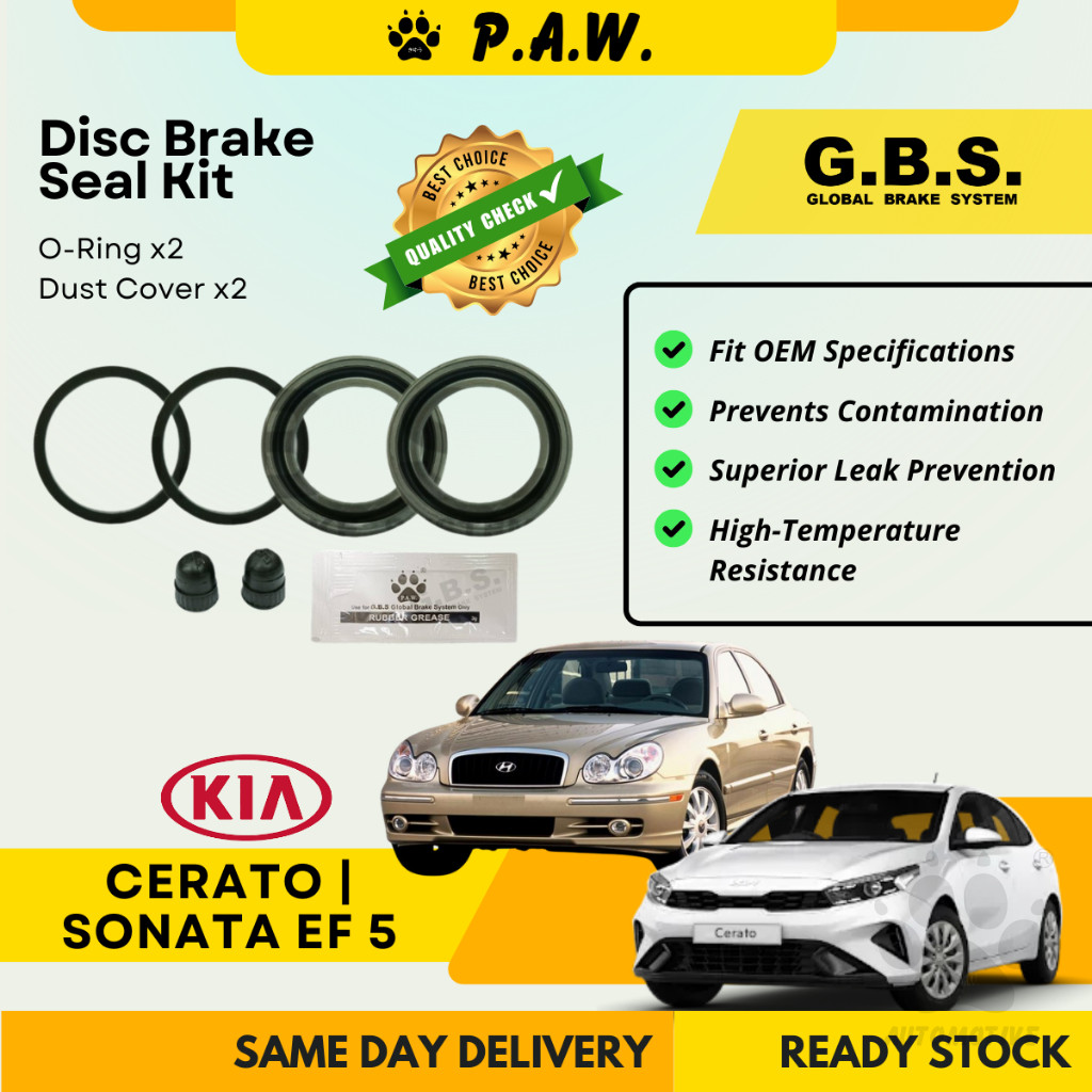GBS Disc Brake Seal Kit For KIA CERATO,SONATA EF 5 (Front) (Half Set)