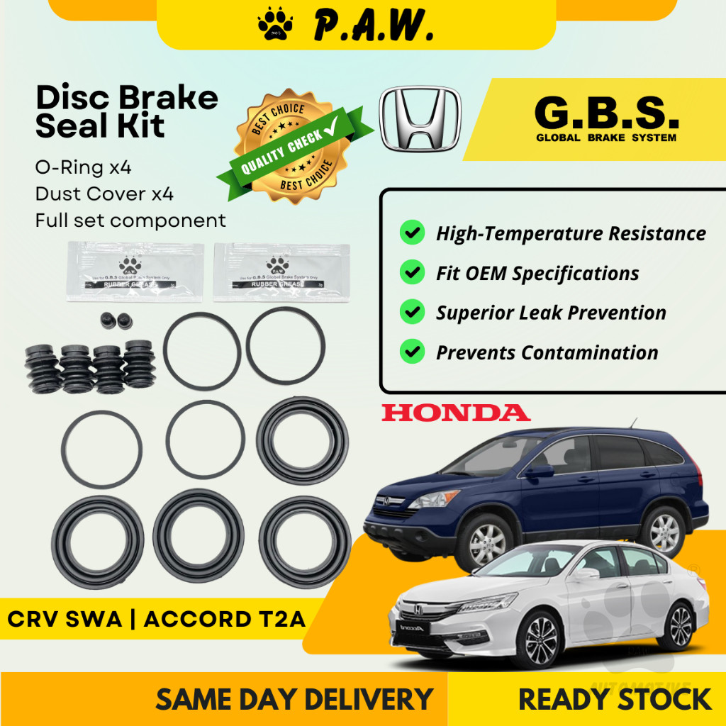 GBS Disc Brake Seal Kit For HONDA CRV SWA,ACCORD T2A (Front) (Full Set)