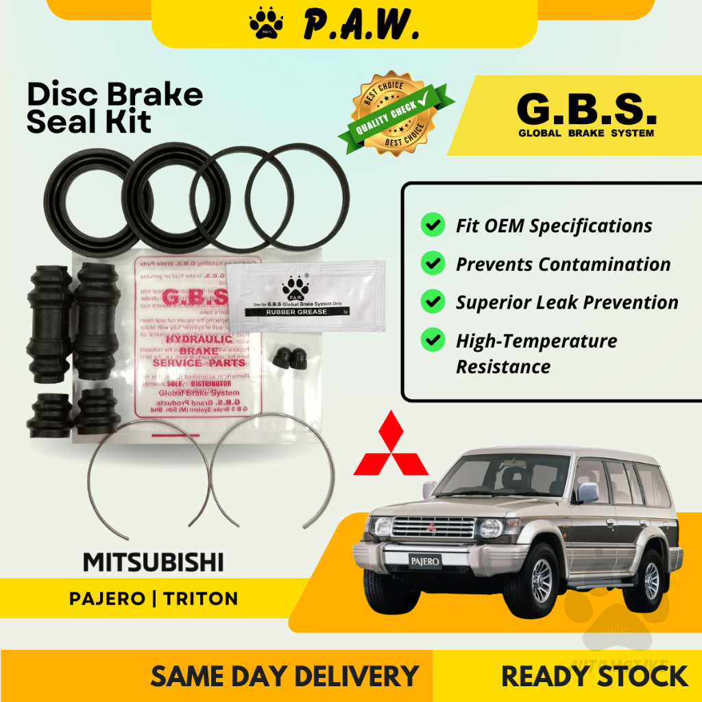 GBS Disc Brake Seal Kit For Mitsubishi Pajero L047G/L049G 1987, Triton 1986 58mm (Front) (Full Set)