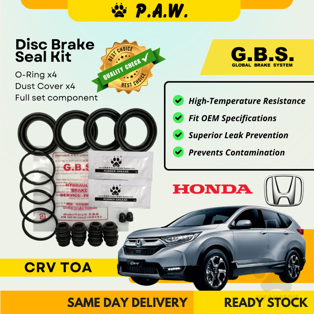 GBS Disc Brake Seal Kit For HONDA CRV TOA 2.0 2.4 (Front) (Full Set)