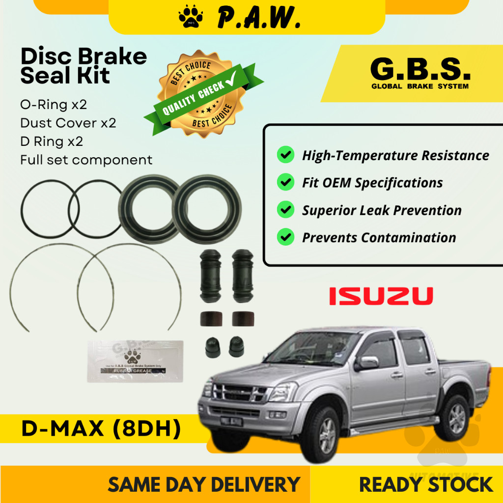 GBS Disc Brake Seal Kit For ISUZU D-MAX (8DH) (Front) (Full Set)