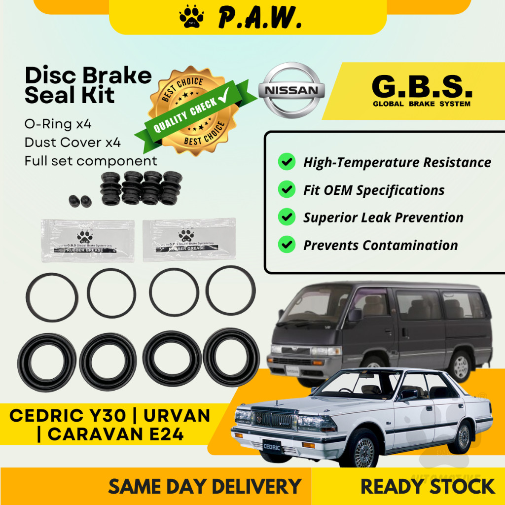 GBS Disc Brake Seal Kit For NISSAN CARAVAN E24,CEDRIC Y30,URVAN (Front) (Full Set)