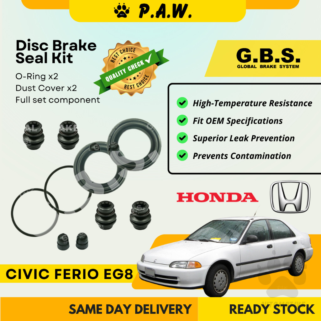 GBS Disc Brake Seal Kit For HONDA CIVIC FERIO EG8 2200 (Front) (Full Set)