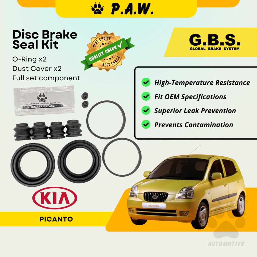 GBS Disc Brake Seal Kit For KIA PICANTO (Front) (Full Set)