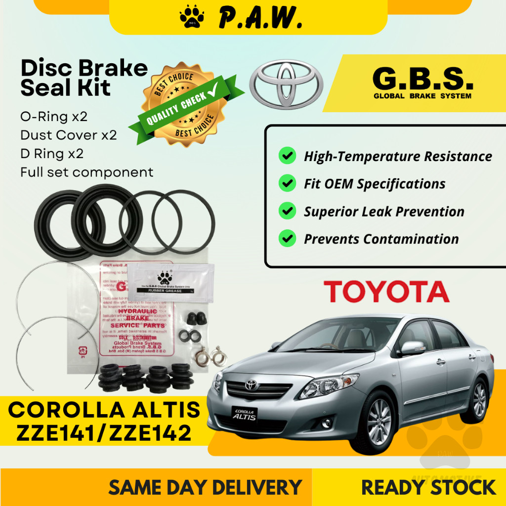 GBS Disc Brake Seal Kit For TOYOTA ALTIS ZZE141/142 (Front) (Full Set)