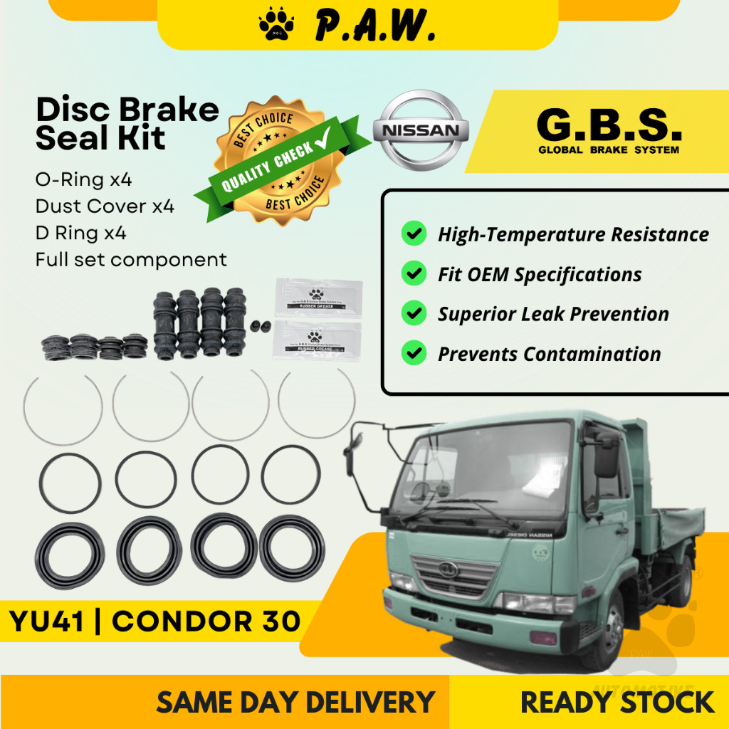 GBS Disc Brake Seal Kit For NISSAN YU41,CONDOR 30 (Front) (Full Set)