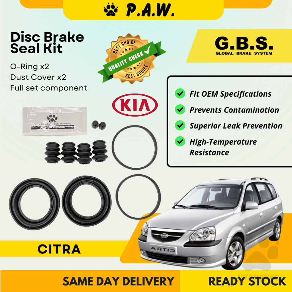 GBS Disc Brake Seal Kit For KIA CITRA (Front) (Full Set)