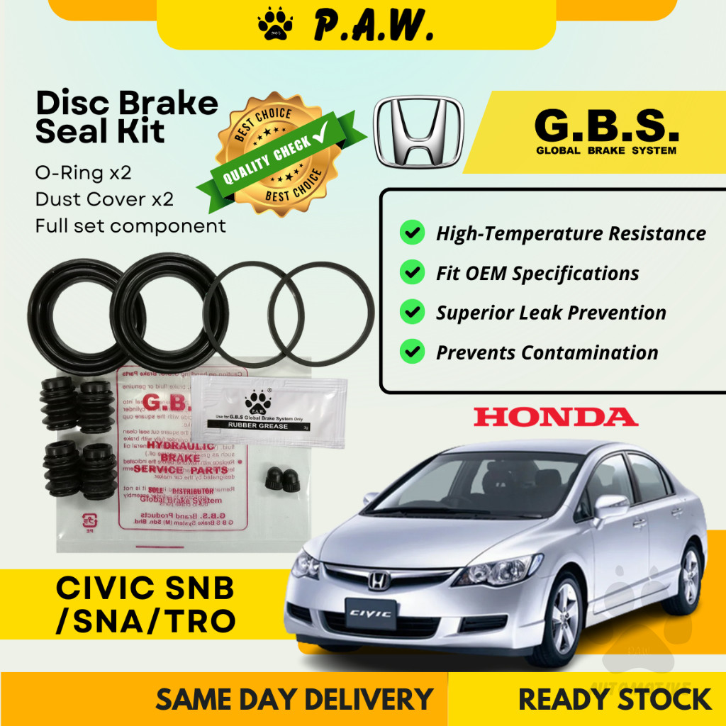 GBS Disc Brake Seal Kit For HONDA CIVIC SNB,CIVIC SNA,CIVIC TRO (Front) (Full Set)