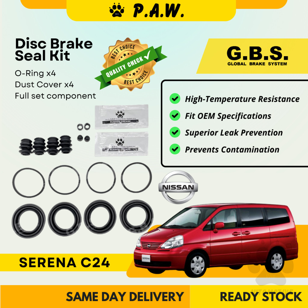 GBS Disc Brake Seal Kit For NISSAN SERENA C24 (Front) (Full Set)