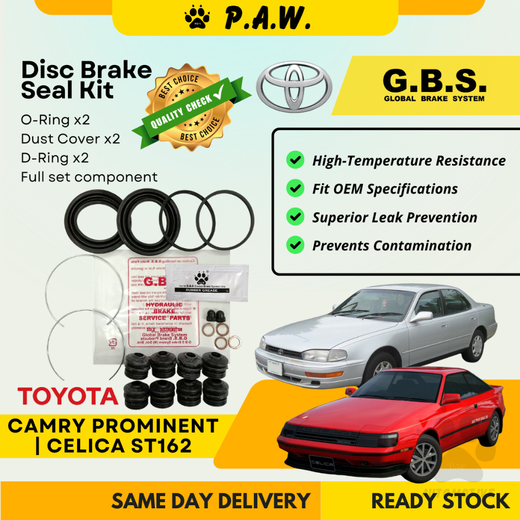 GBS Disc Brake Seal Kit For Toyota Celica ST162 2.0, Camry Prominent VZV20 2.0 (Front) (Full Set)