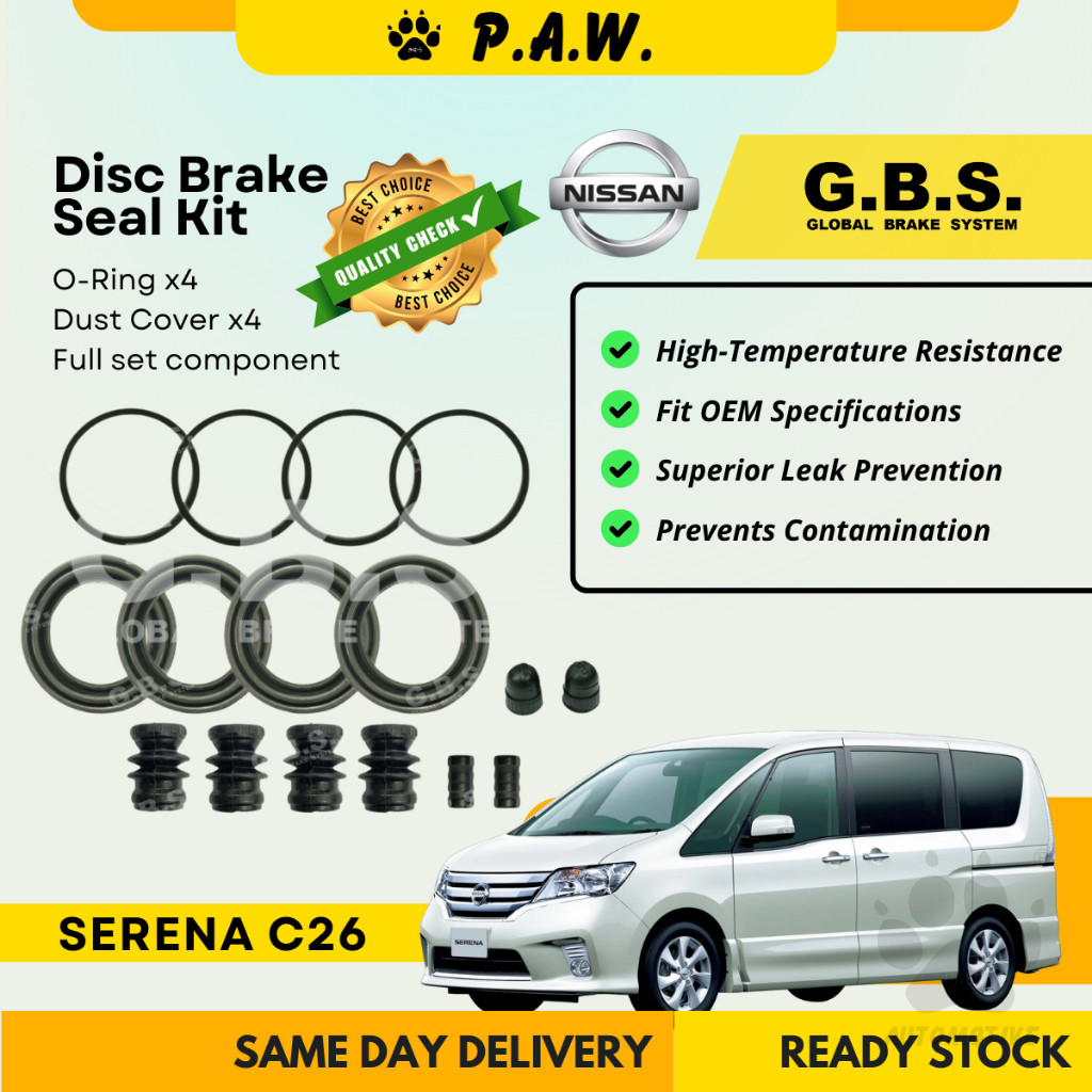 GBS Disc Brake Seal Kit For NISSAN SERENA C26 (Front) (Full Set)