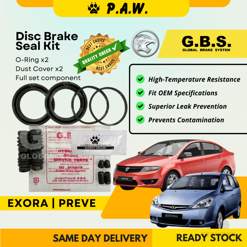 GBS Disc Brake Seal Kit For PROTON EXORA PREVE (Front) (Full Set)